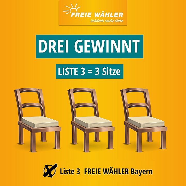 Drei Gewinnt. Liste drei erreicht drei Stühle